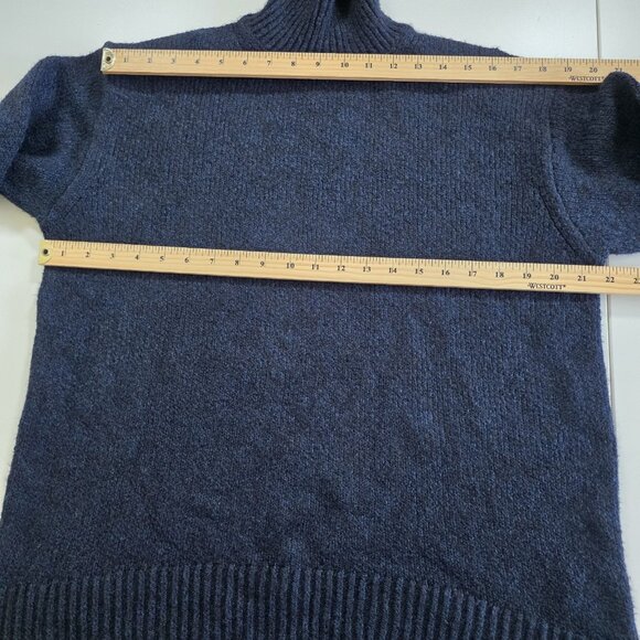 Uniqlo:C Sweater Women S Heathered Navy LS Cotton Wool Witchy Whimsigoth Slouchy - Picture 4 of 16